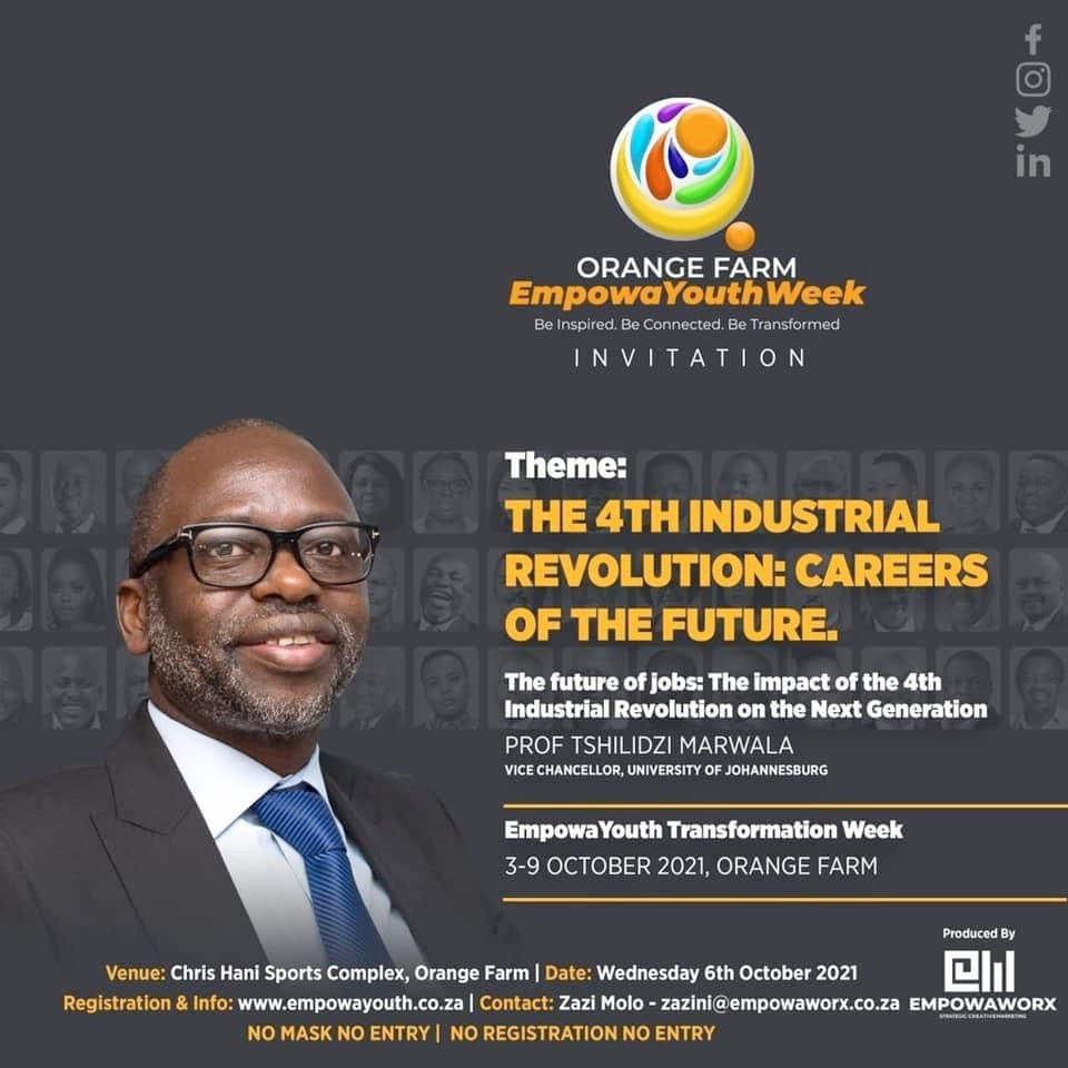 Professor Tshilidzi Marwala will be speaking at the EmpowaYouth